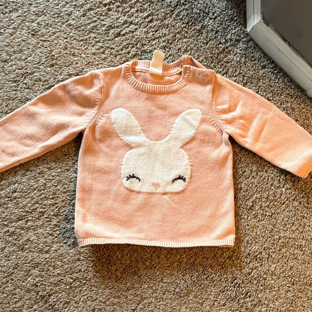 H&M Peach Kids Sweater with Bunny Design